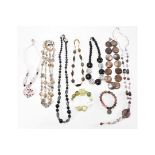 GROUP OF VINTAGE GLASS BEAD NECKLACES