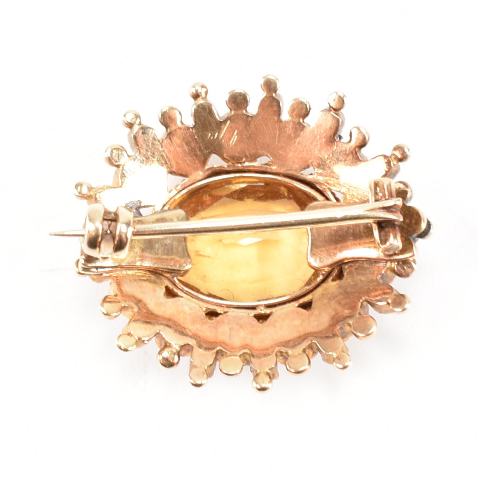 VICTORIAN CITRINE PEARL & RUBY BROOCH - Image 2 of 5