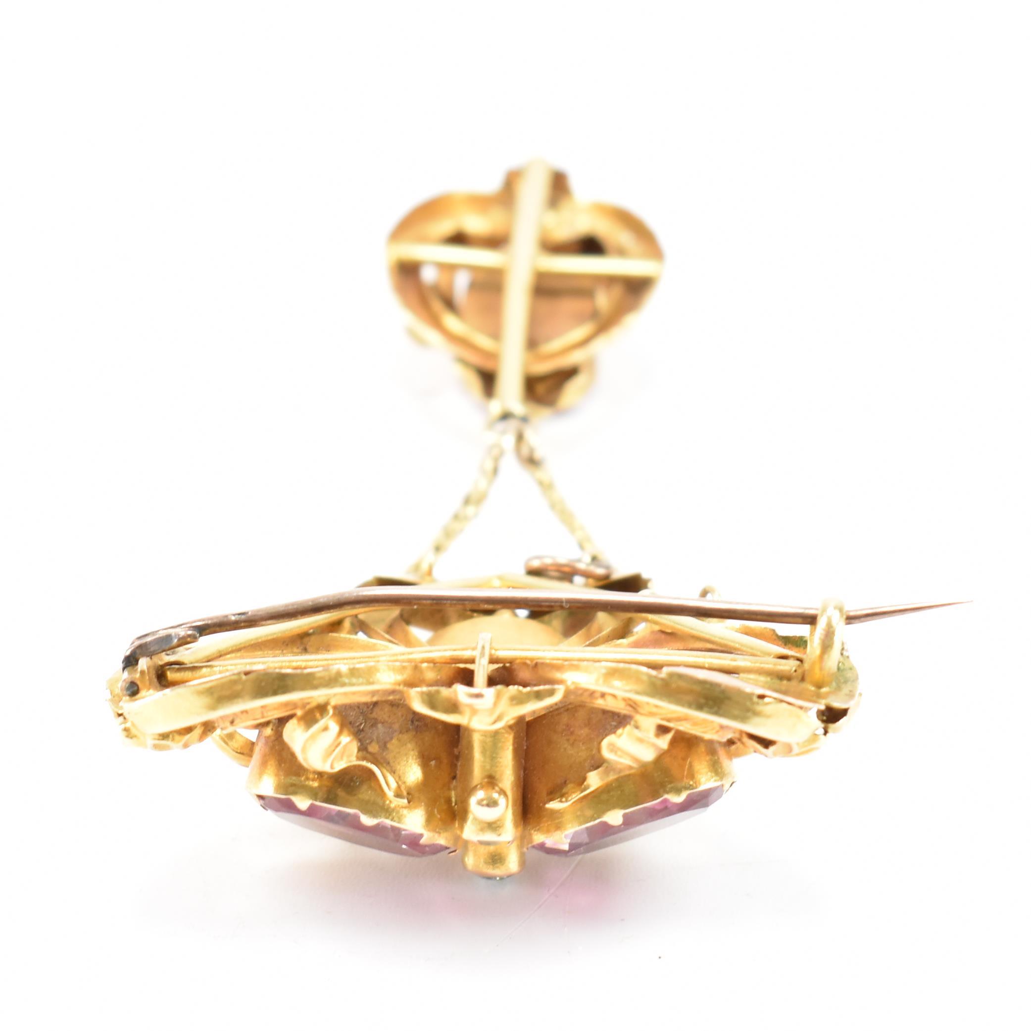 VICTORIAN GOLD ROCK CRYSTAL PENDANT BROOCH - Image 3 of 5