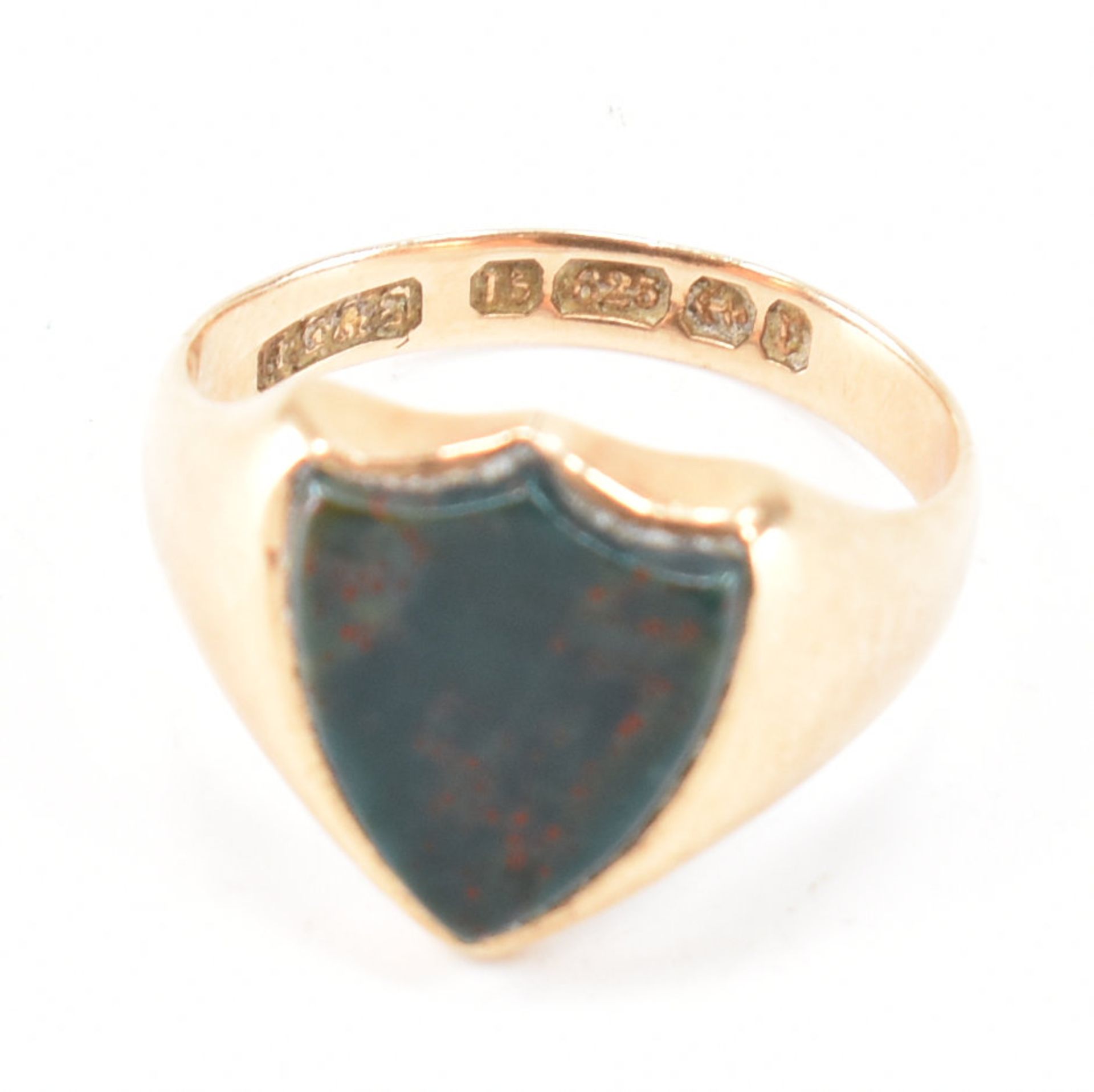 VICTORIAN 15CT GOLD & BLOODSTONE SIGNET RING - Image 7 of 9