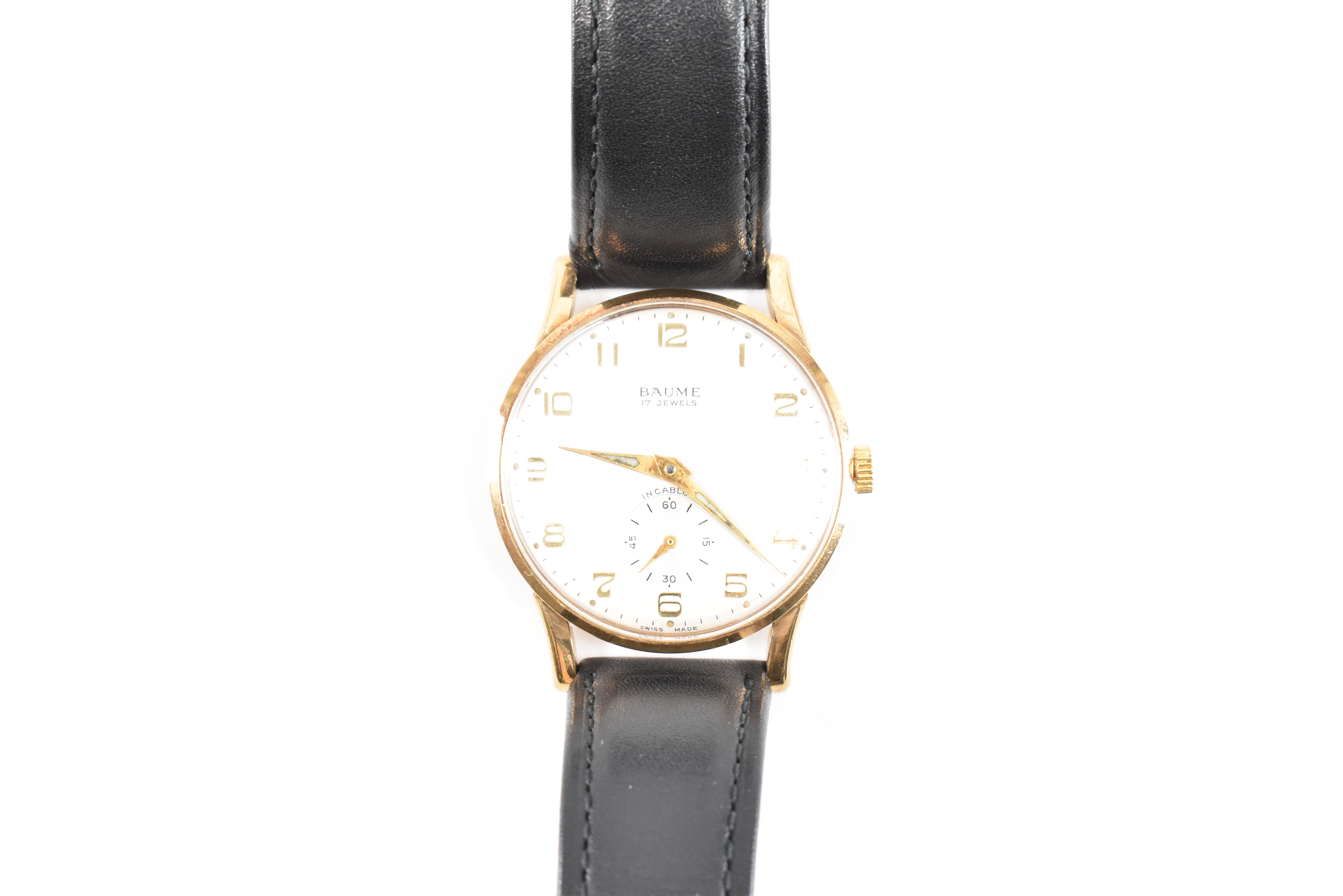 HALLMARKED 9CT GOLD BAUME WRISTWATCH