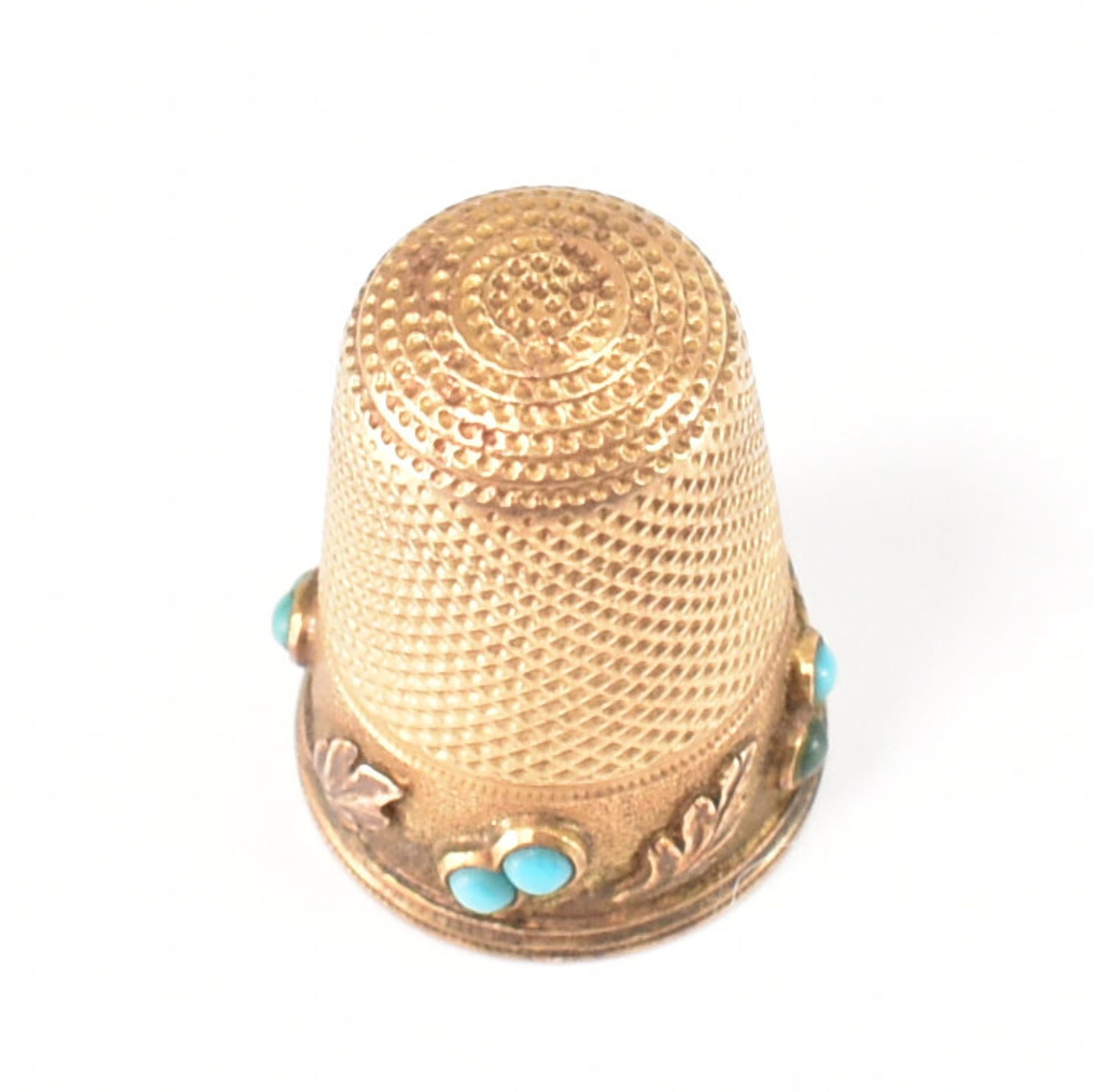 VICTORIAN GOLD & TURQUOISE THIMBLE - Image 5 of 7