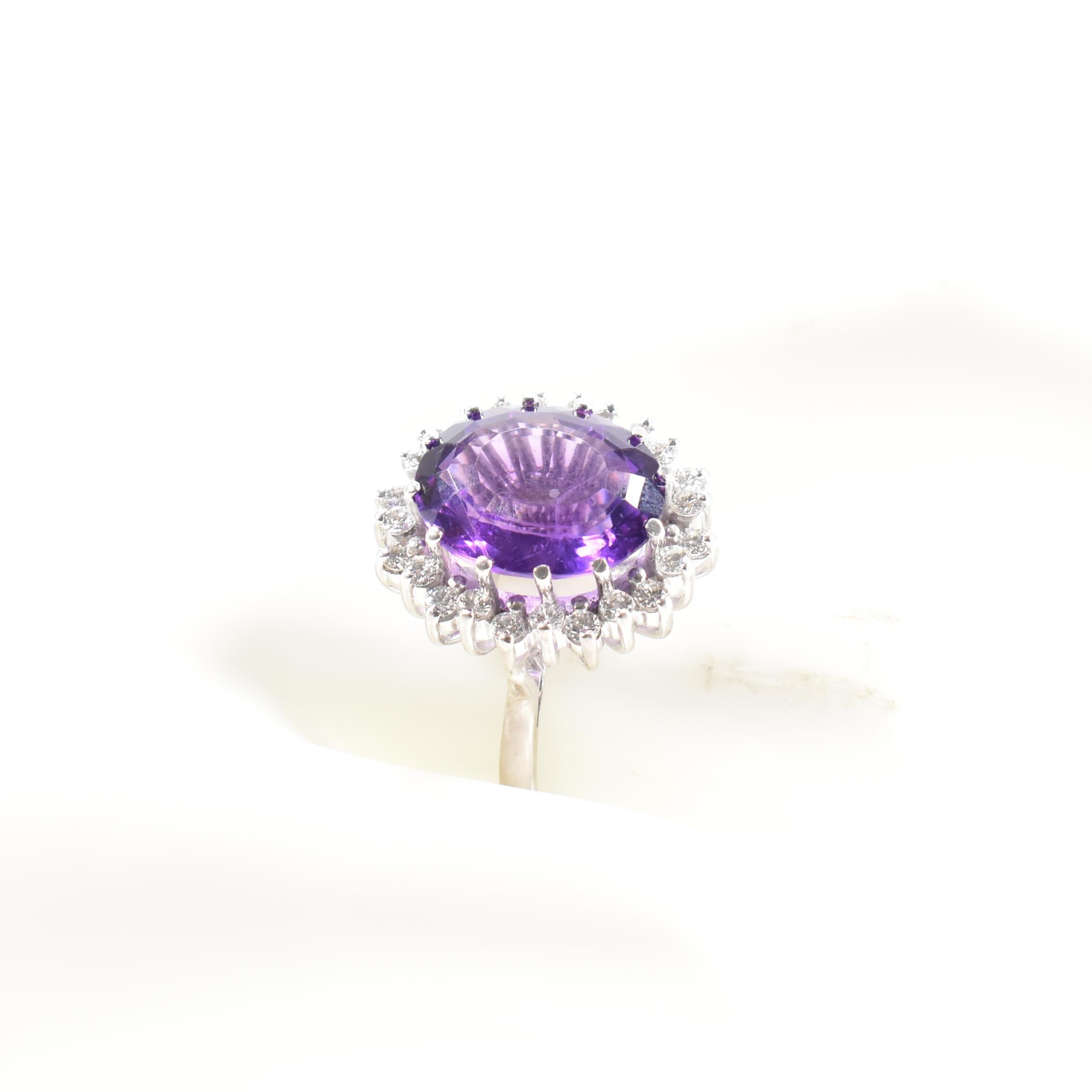 HALLMARKED 18CT GOLD AMETHYST & DIAMOND COCKTAIL RING - Image 7 of 7