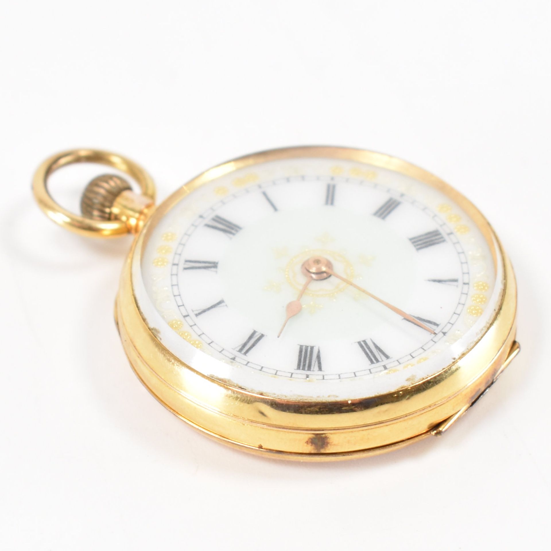 EDWARDIAN HALLMARKED 9CT GOLD FOB WATCH - Image 2 of 8