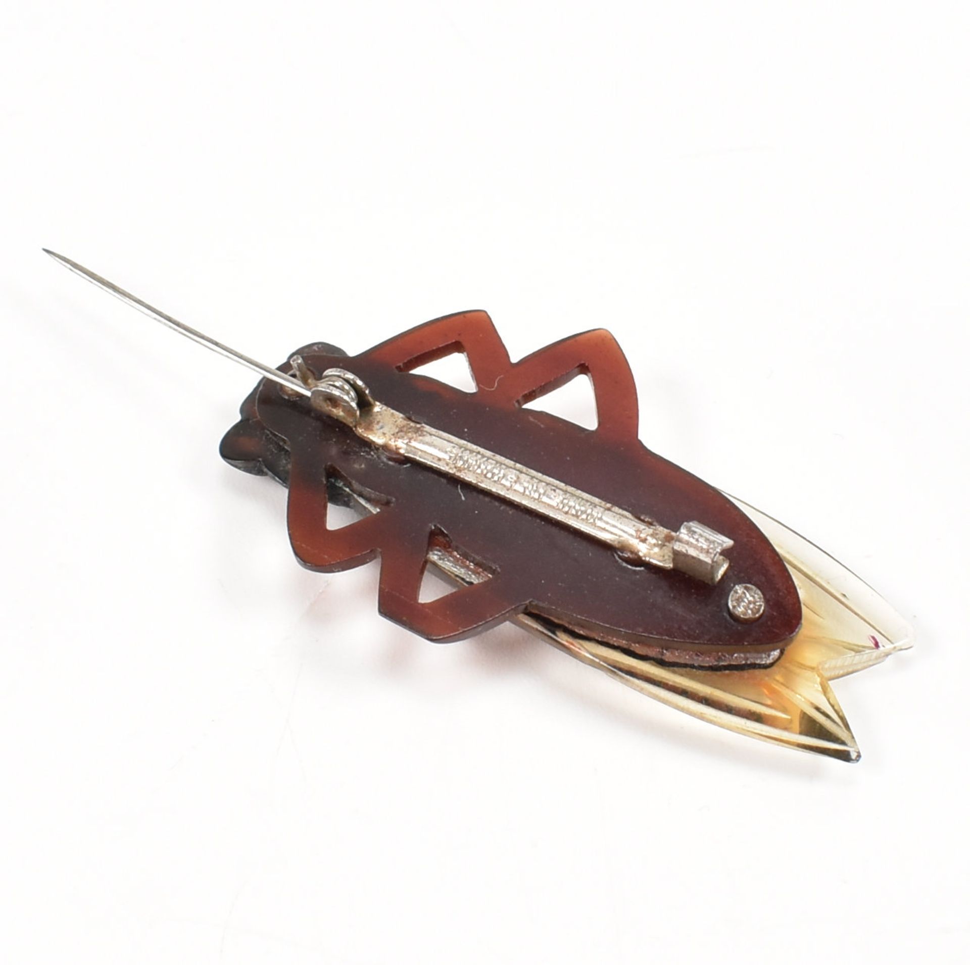 ART DECO EARLY PLASTIC CICADA BUG BROOCH - Image 6 of 7