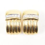 PAIR OF ITALIAN 18CT GOLD & DIAMOND EARRINGS