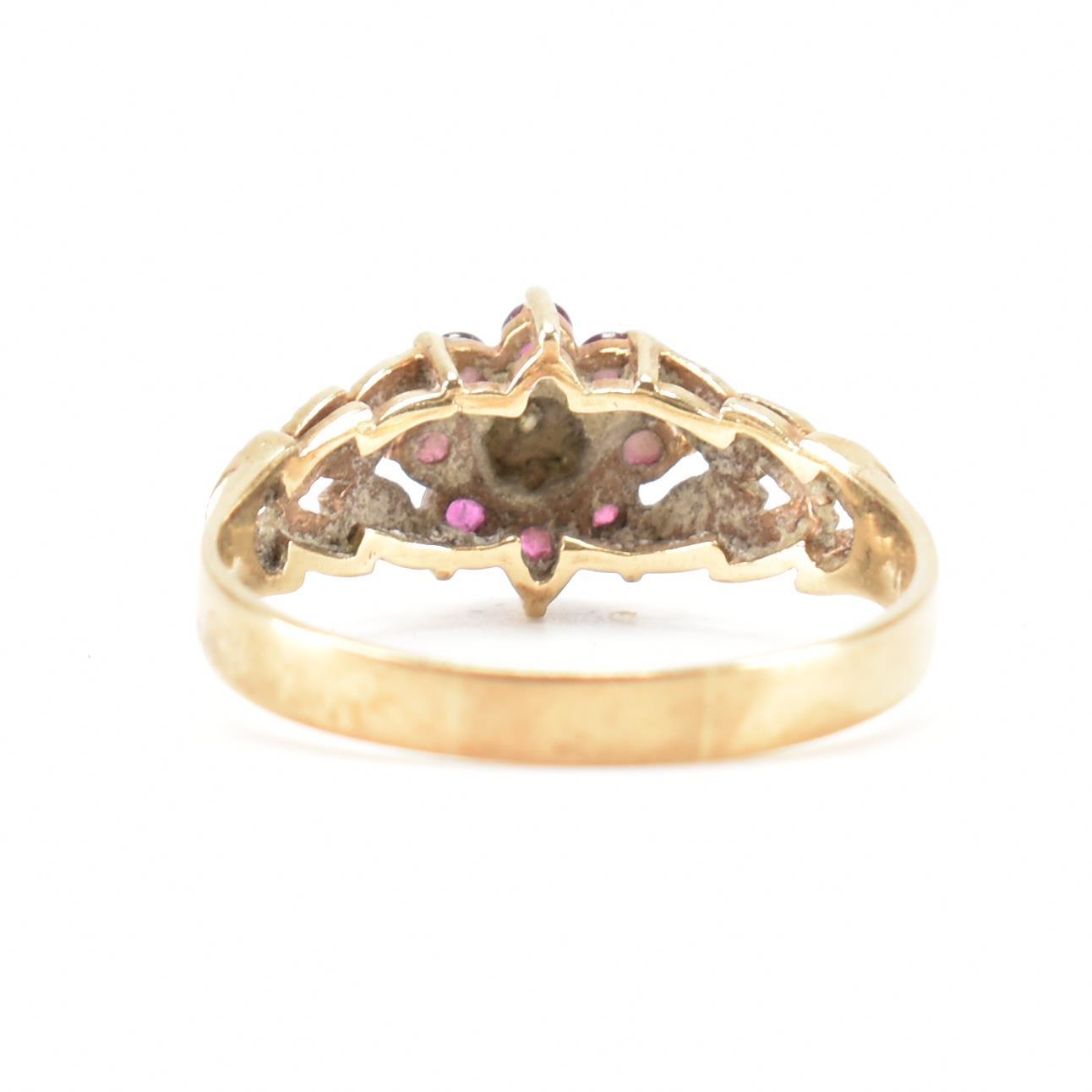 HALLMARKED 9CT GOLD RUBY & DIAMOND RING - Image 3 of 8