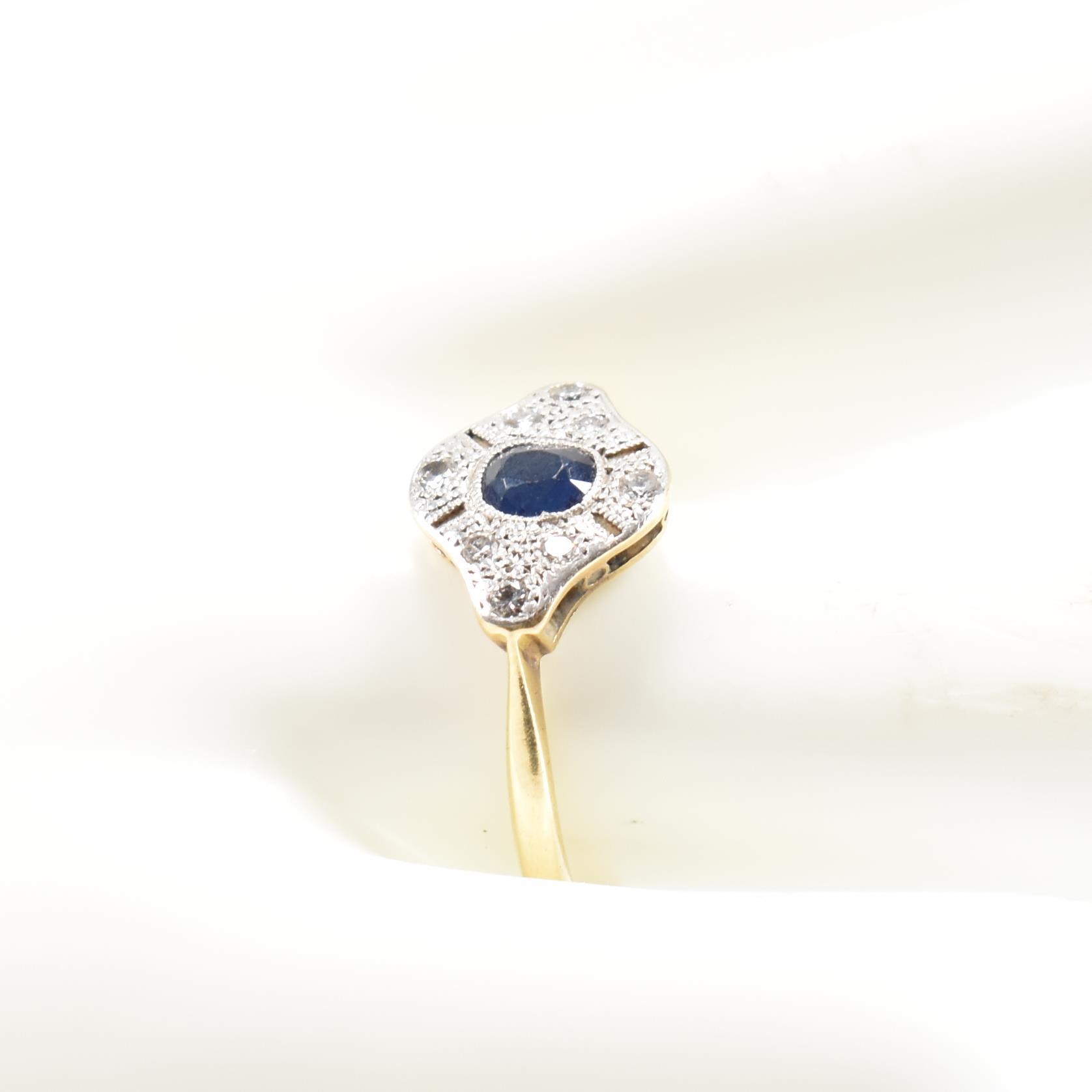 1920s 18CT GOLD PLATINUM DIAMOND & SAPPHIRE RING - Image 10 of 10