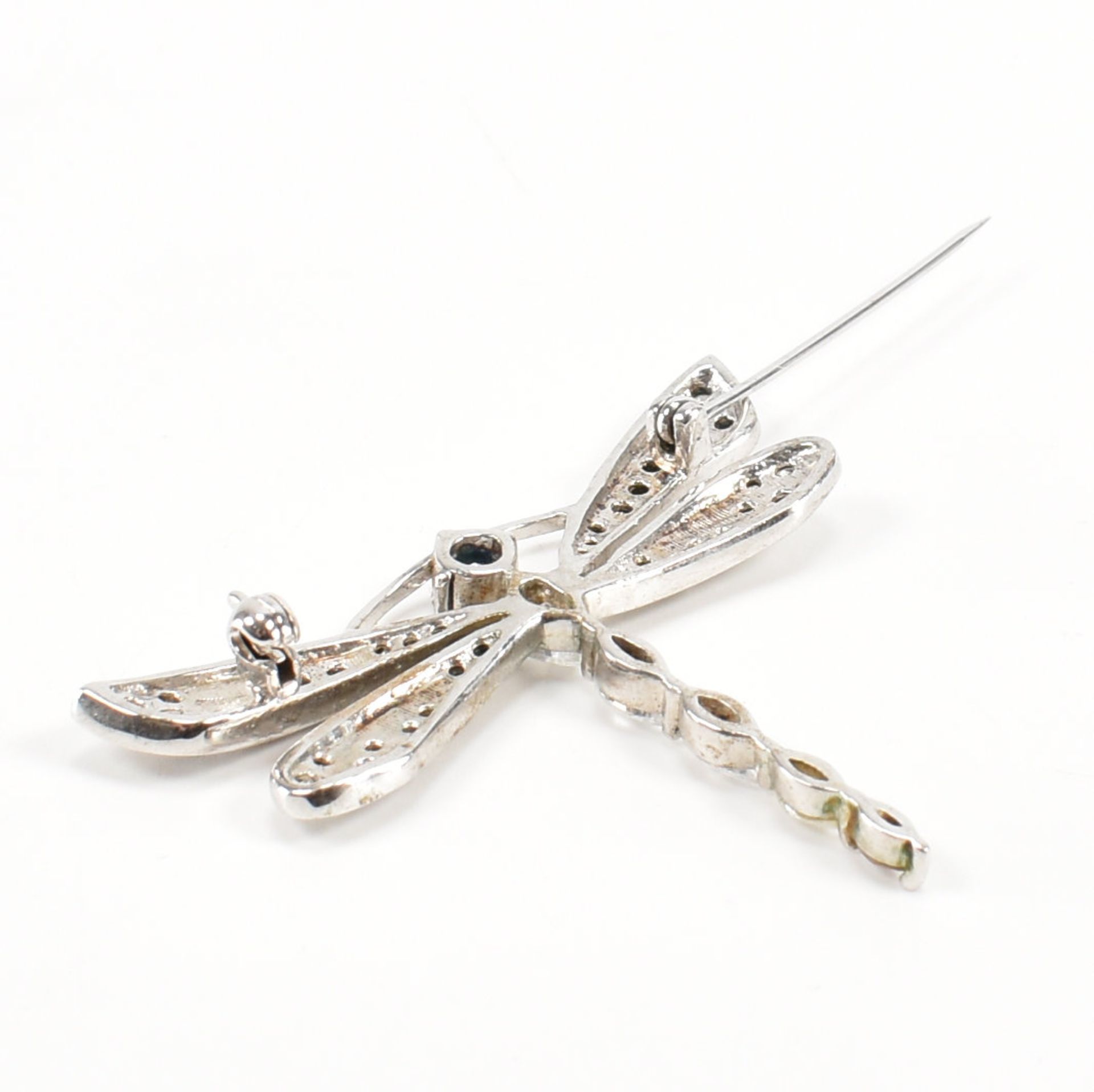 925 SILVER STONE SET DRAGONFLY BROOCH - Image 5 of 6
