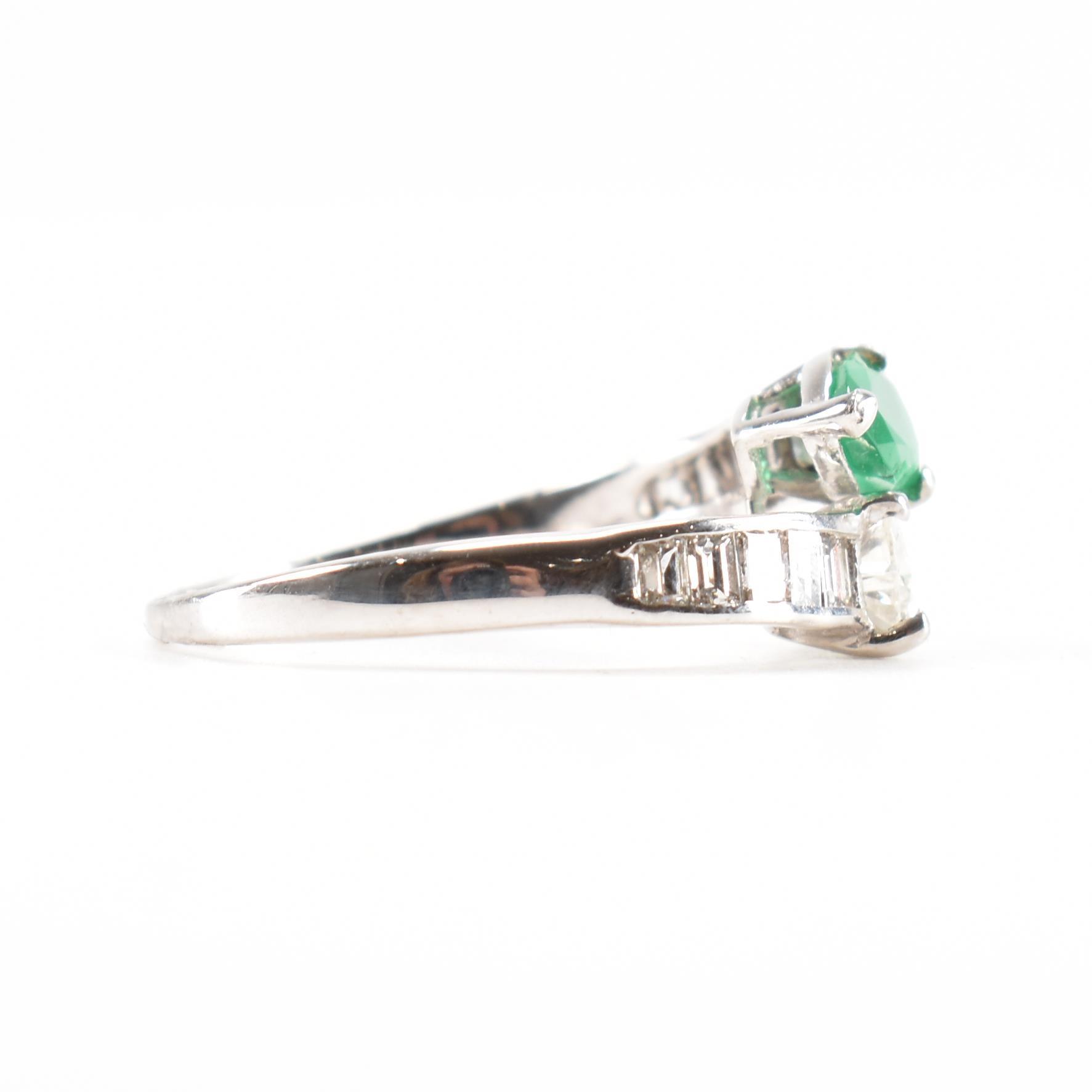 HALLMARKED 18CT WHITE GOLD EMERALD & DIAMOND RING - Image 5 of 8