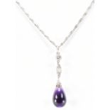 EDWARDIAN DIAMOND & AMETHYST PENDANT NECKLACE