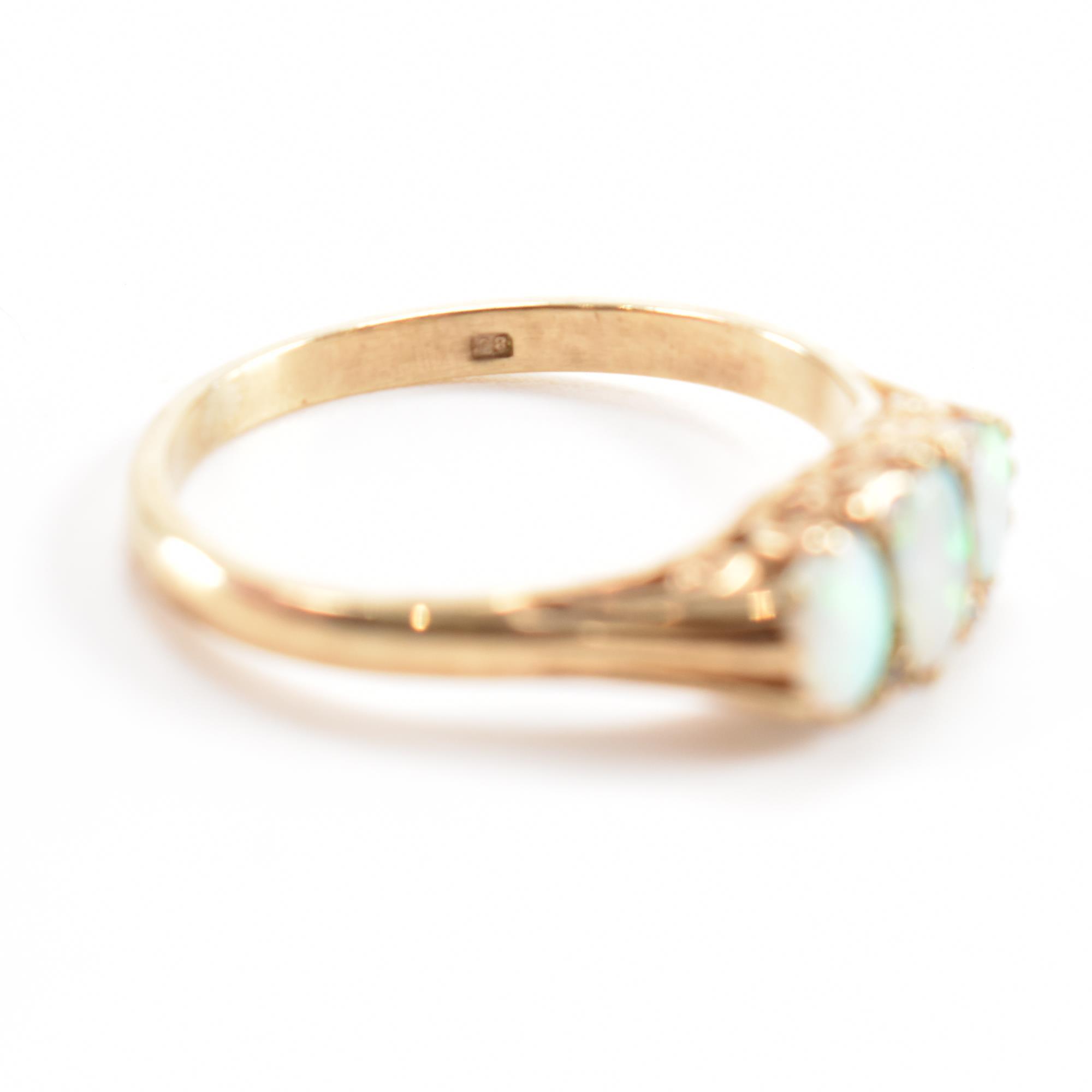 HALLMARKED 9CT GOLD OPAL & DIAMOND RING - Image 8 of 10