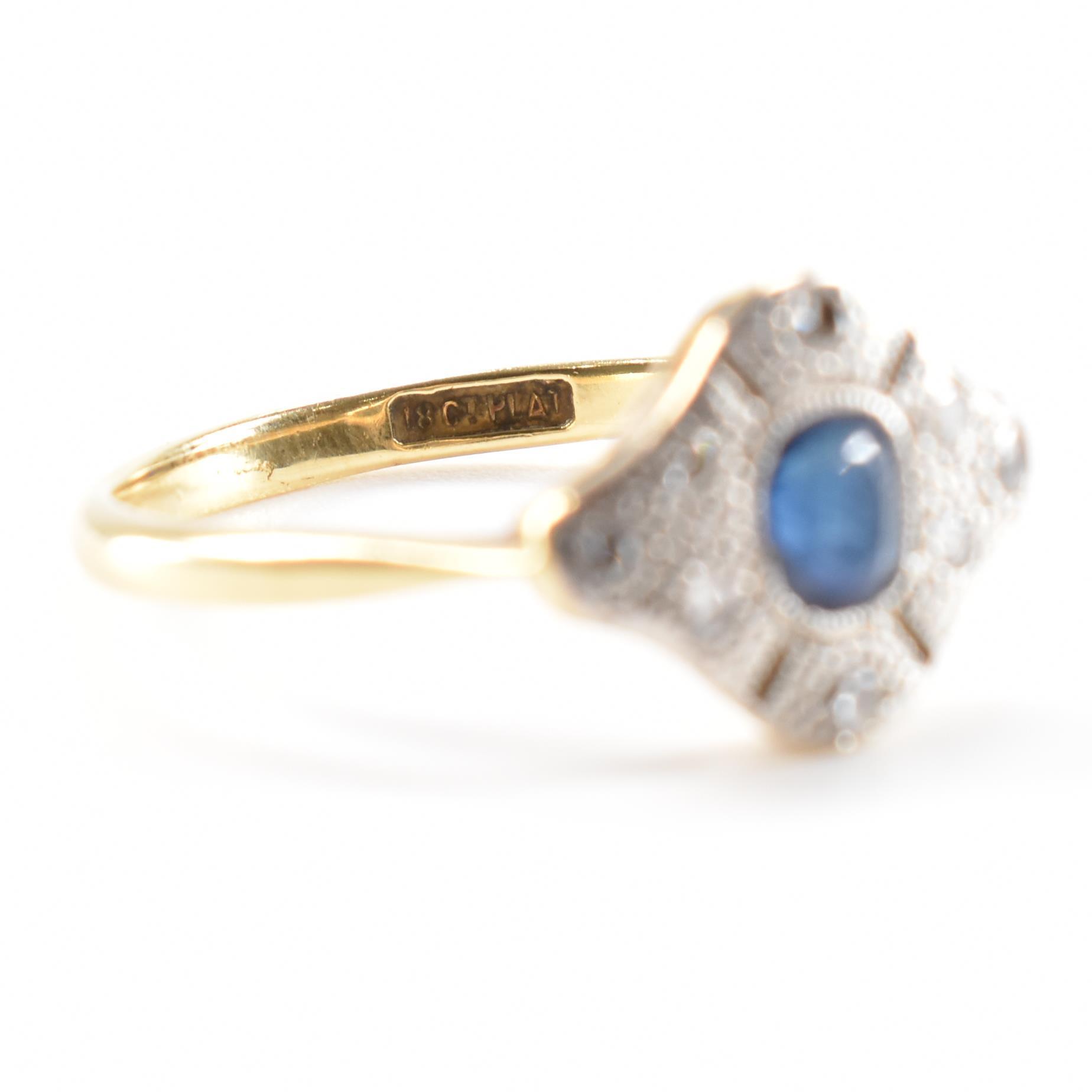 1920s 18CT GOLD PLATINUM DIAMOND & SAPPHIRE RING - Image 7 of 10