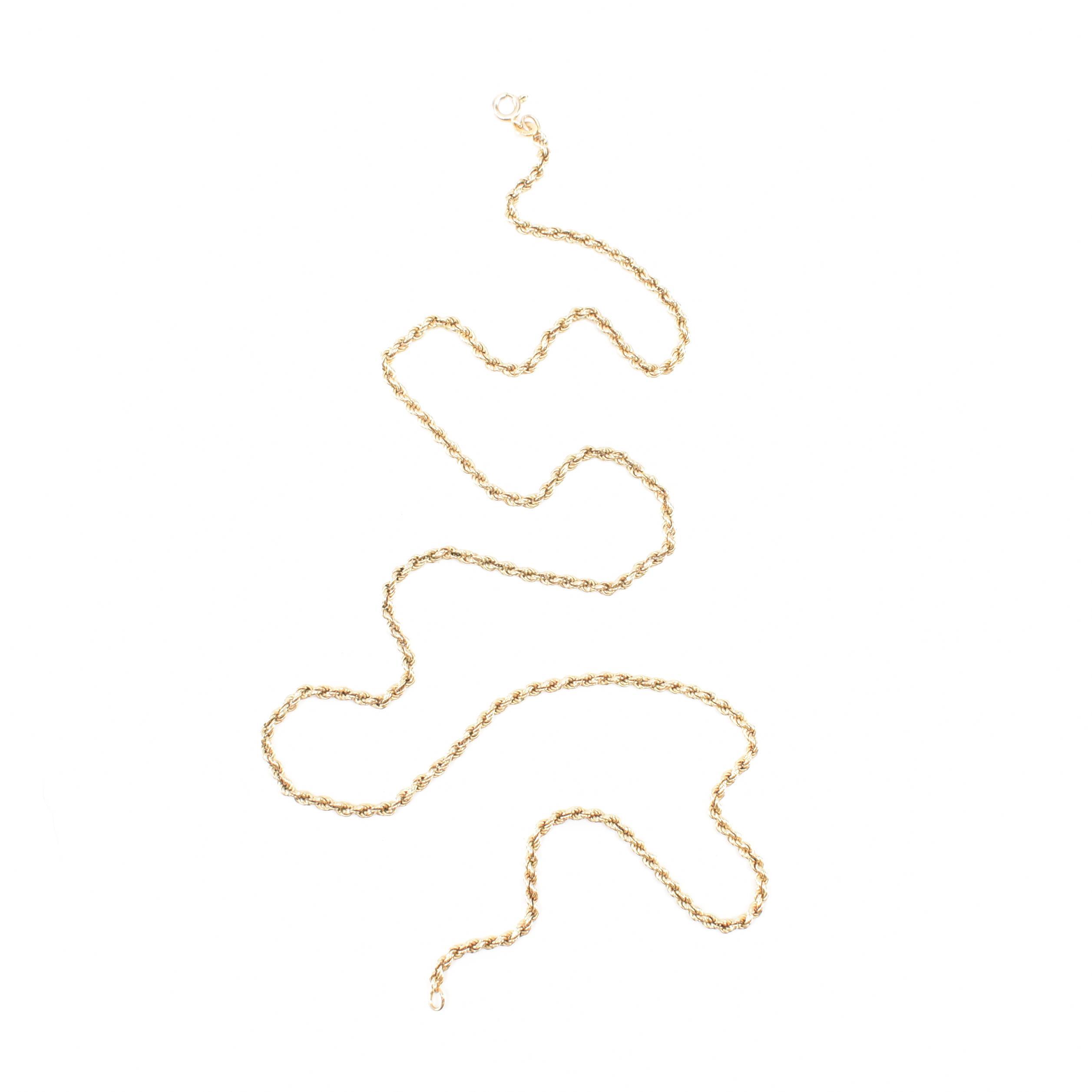 WITHDRAWN - HALLMARKED 9CT GOLD ROPE TWIST CHAIN NECKLACE - Image 2 of 6