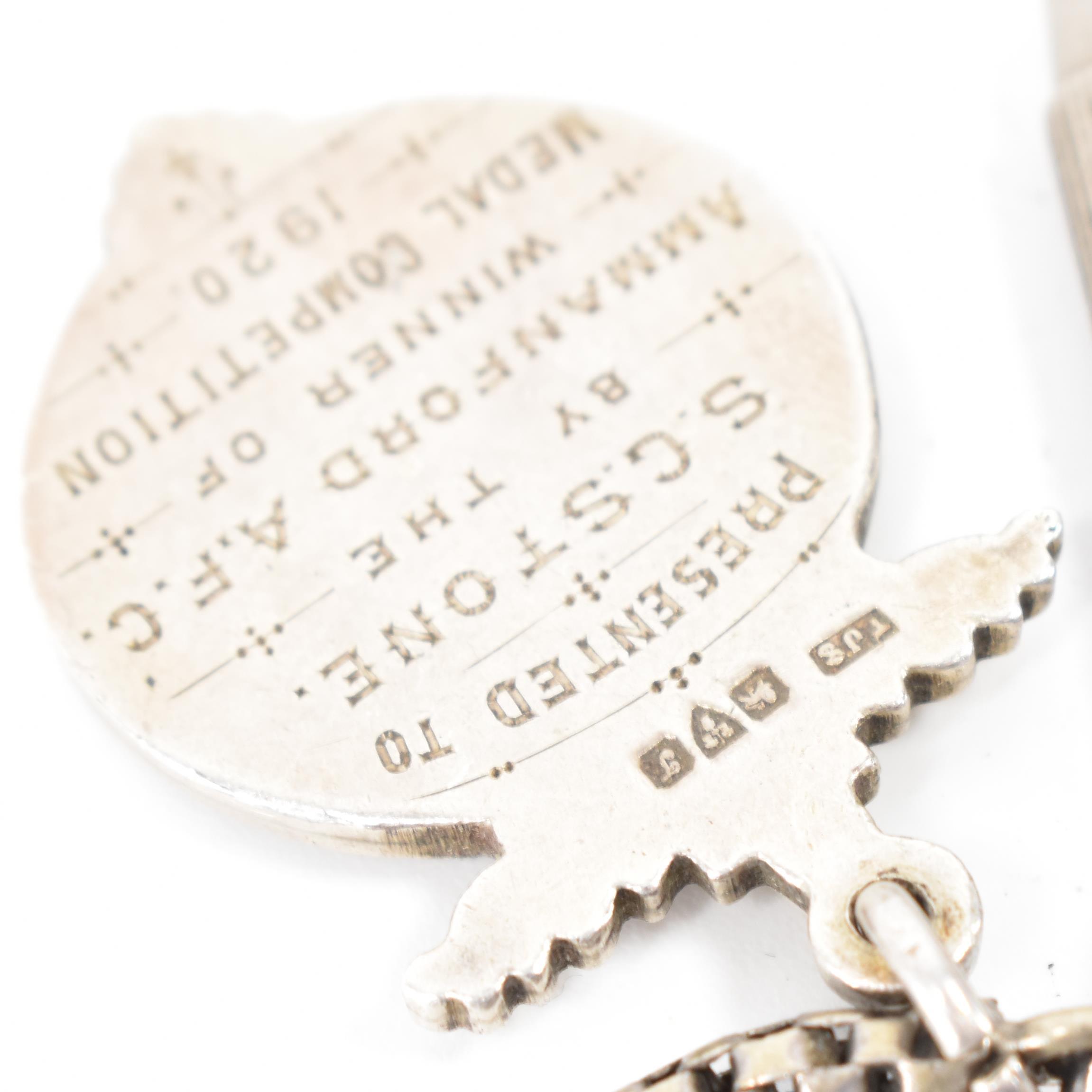 VICTORIAN SILVER OPEN FACE POCKET WATCH & WHITE METAL CHAIN - Image 8 of 10