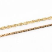 TWO HALLMARKED 9CT GOLD CHAIN NECKLACES