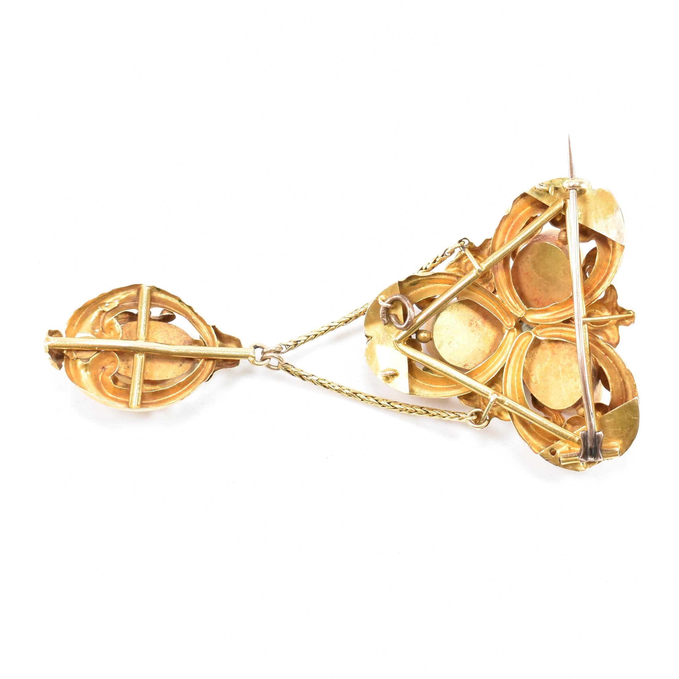 VICTORIAN GOLD ROCK CRYSTAL PENDANT BROOCH - Image 2 of 5