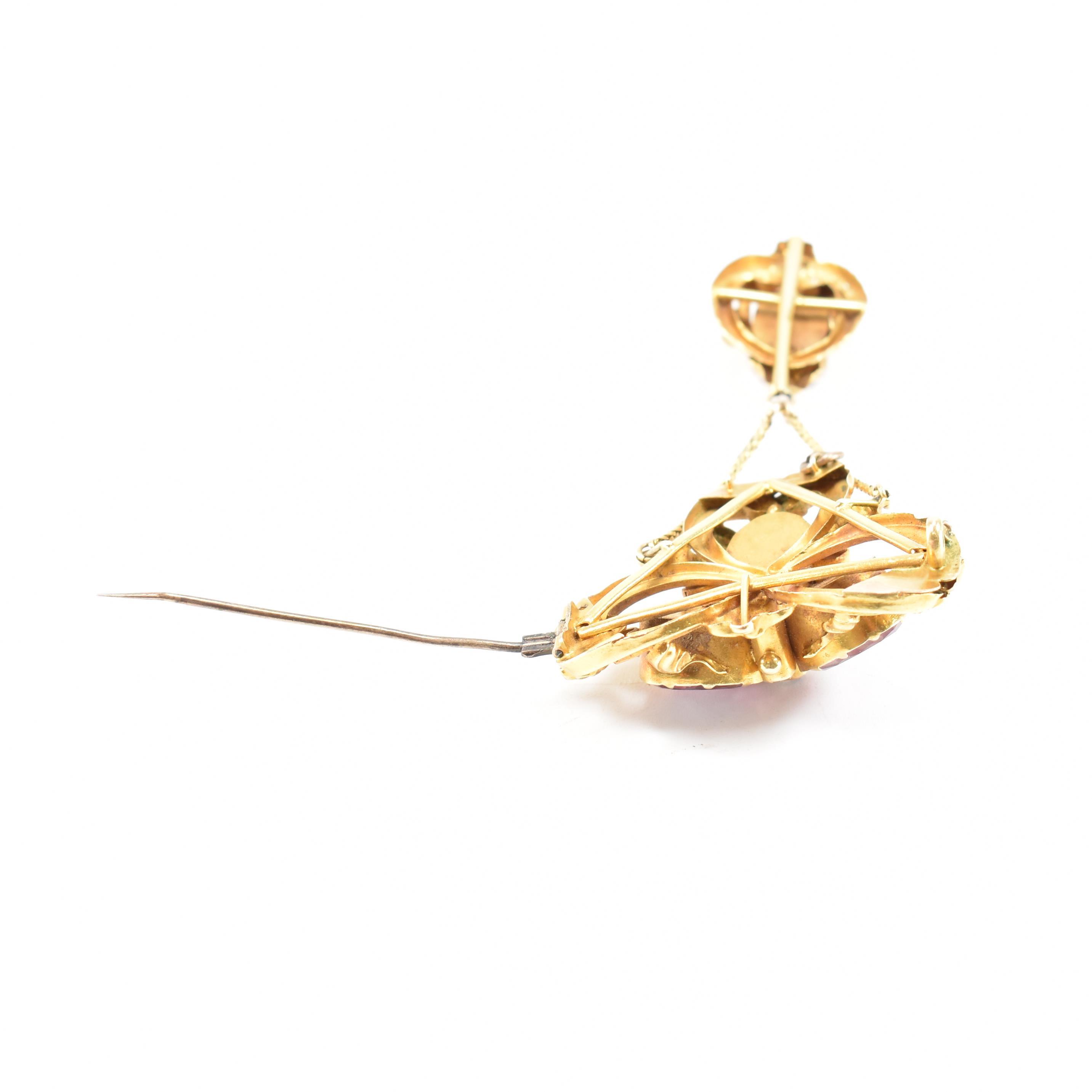 VICTORIAN GOLD ROCK CRYSTAL PENDANT BROOCH - Image 5 of 5