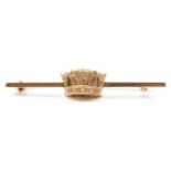 VINTAGE 9CT GOLD CROWN BAR BROOCH