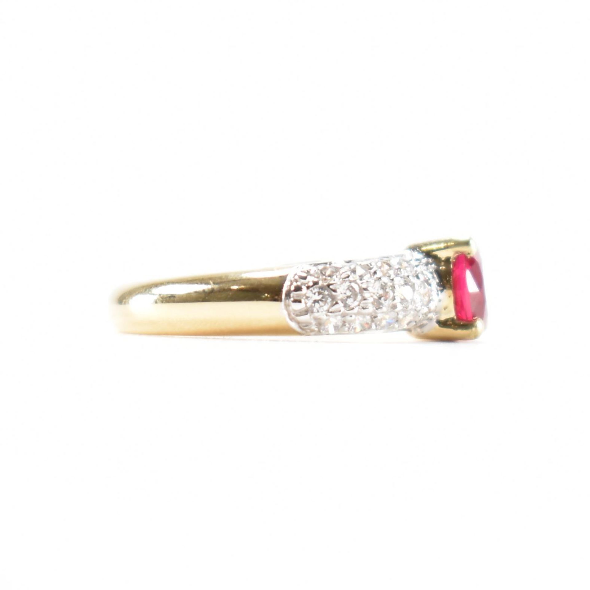 HALLMARKED 9CT GOLD SYNTHETIC RUBY & CZ RING - Image 4 of 7