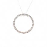 18CT WHITE GOLD & DIAMOND PENDANT NECKLACE