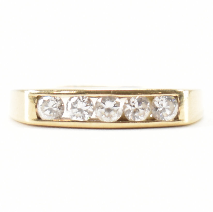 HALLMARKED 9CT GOLD FIVE STONE RING