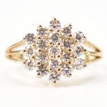 HALLMARKED 9CT GOLD CZ CLUSTER RING