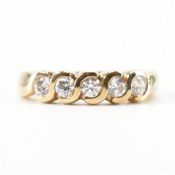 HALLMARKED 9CT GOLD CZ FIVE STONE RING