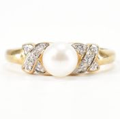 HALLMARKED 9CT GOLD & PEARL RING