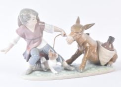 LLADRO - BOY PULLING DONKEY - FROM A PRIVATE COLLECTION