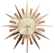 TIMESCOPE - RETRO SUNBURST WALL CLOCK