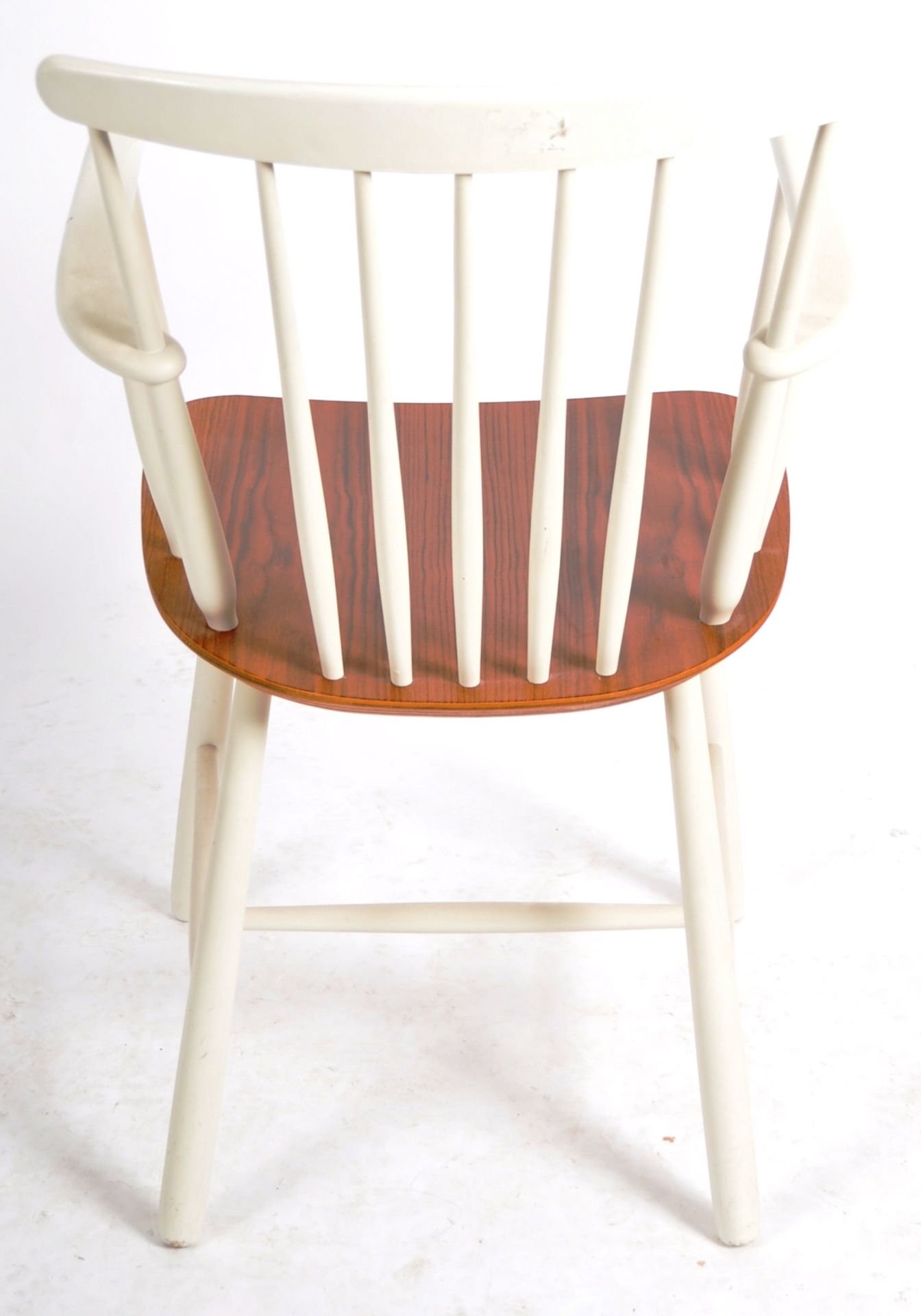 FARSTRUP - RETRO DANISH WHITE PAINTED CHAIR - Image 6 of 8