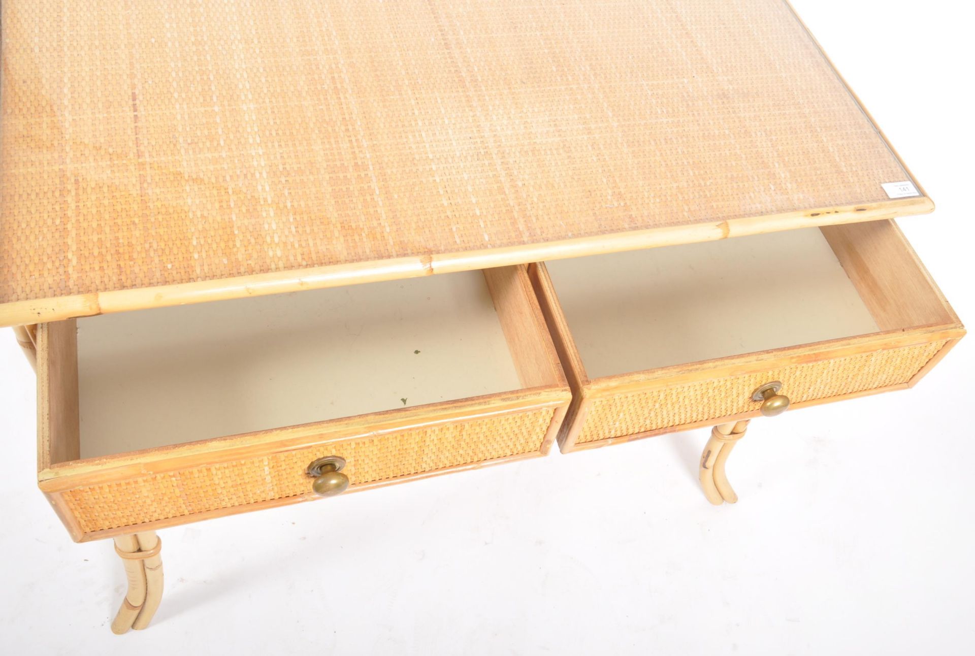 RETRO 20TH CENTURY BAMBOO AND RATTAN DRESSING TABLE - Image 3 of 8