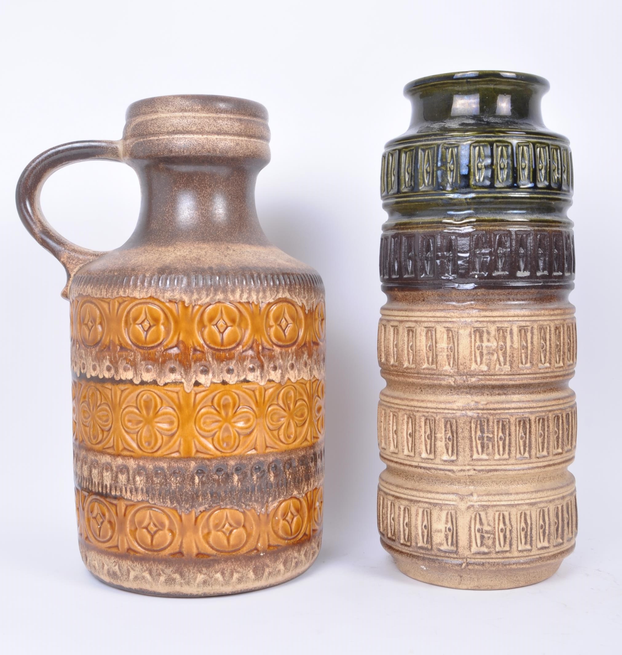 FOUR RETRO MID 20TH CENTURY WEST GERMAN POTTERY VASES - Image 3 of 5