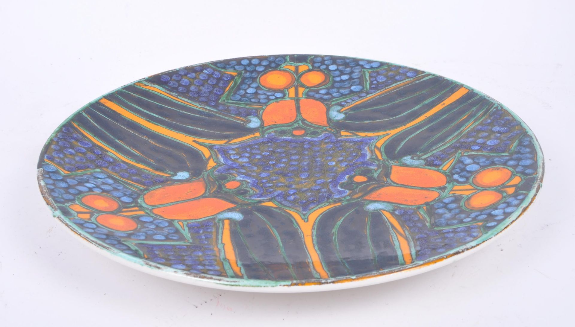 TONY MORRIS FOR POOLE POTTERY - LARGE CHARGE PLATE - Image 2 of 5