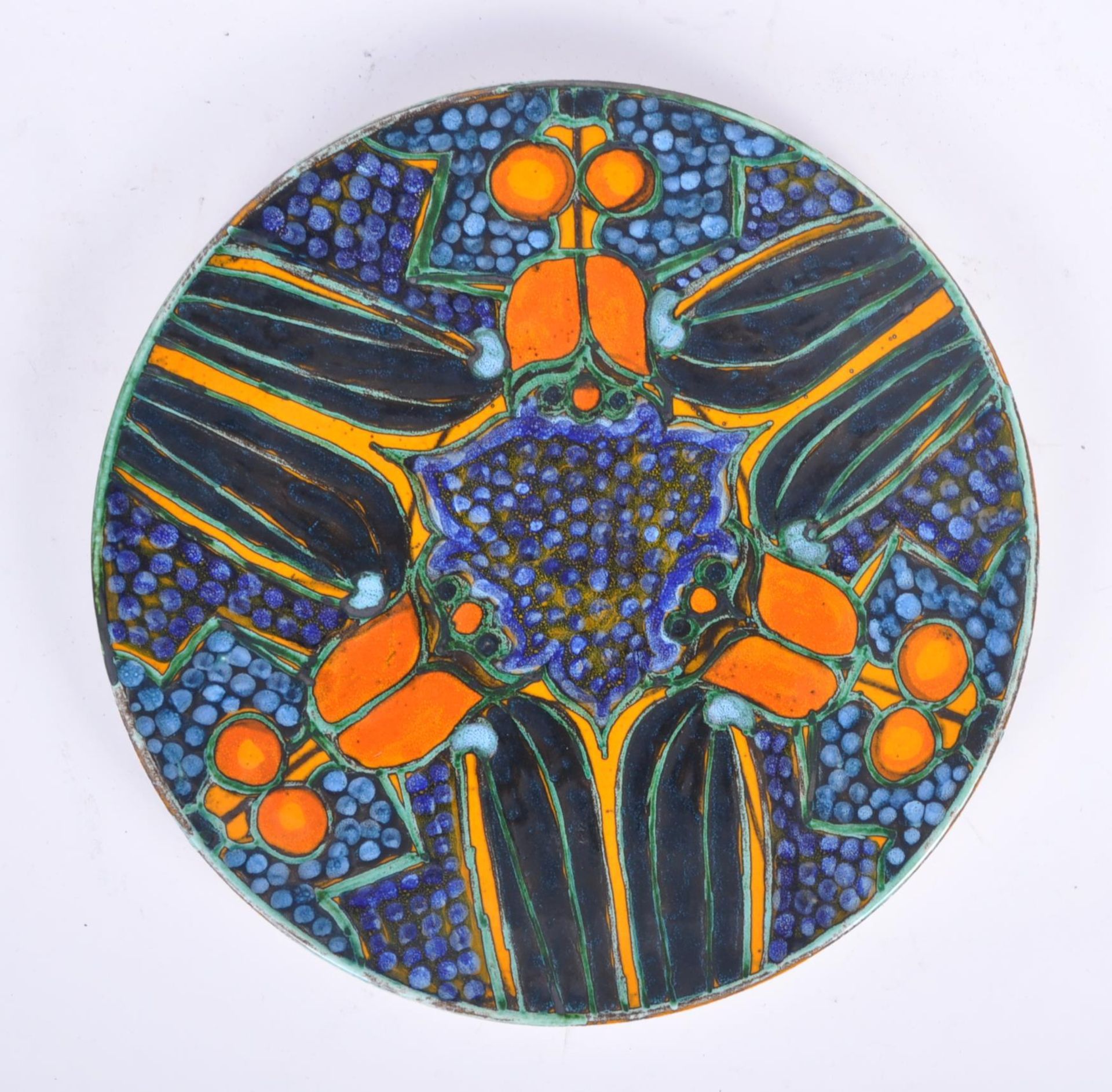 TONY MORRIS FOR POOLE POTTERY - LARGE CHARGE PLATE - Image 3 of 5