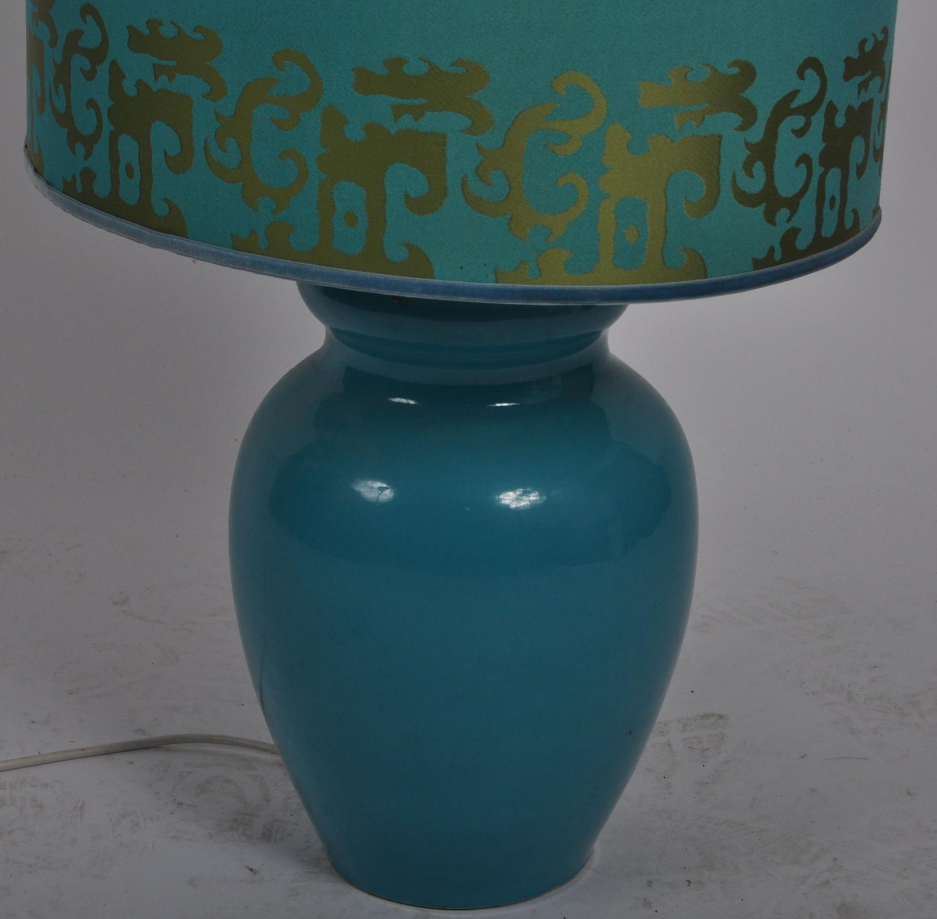 LARGE 20TH CENTURY BLUE GLAZED CERAMIC LAMP - Bild 4 aus 6