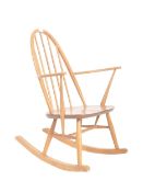 ERCOL - MID CENTURY BEECH AND ELM ROCKING CHAIR