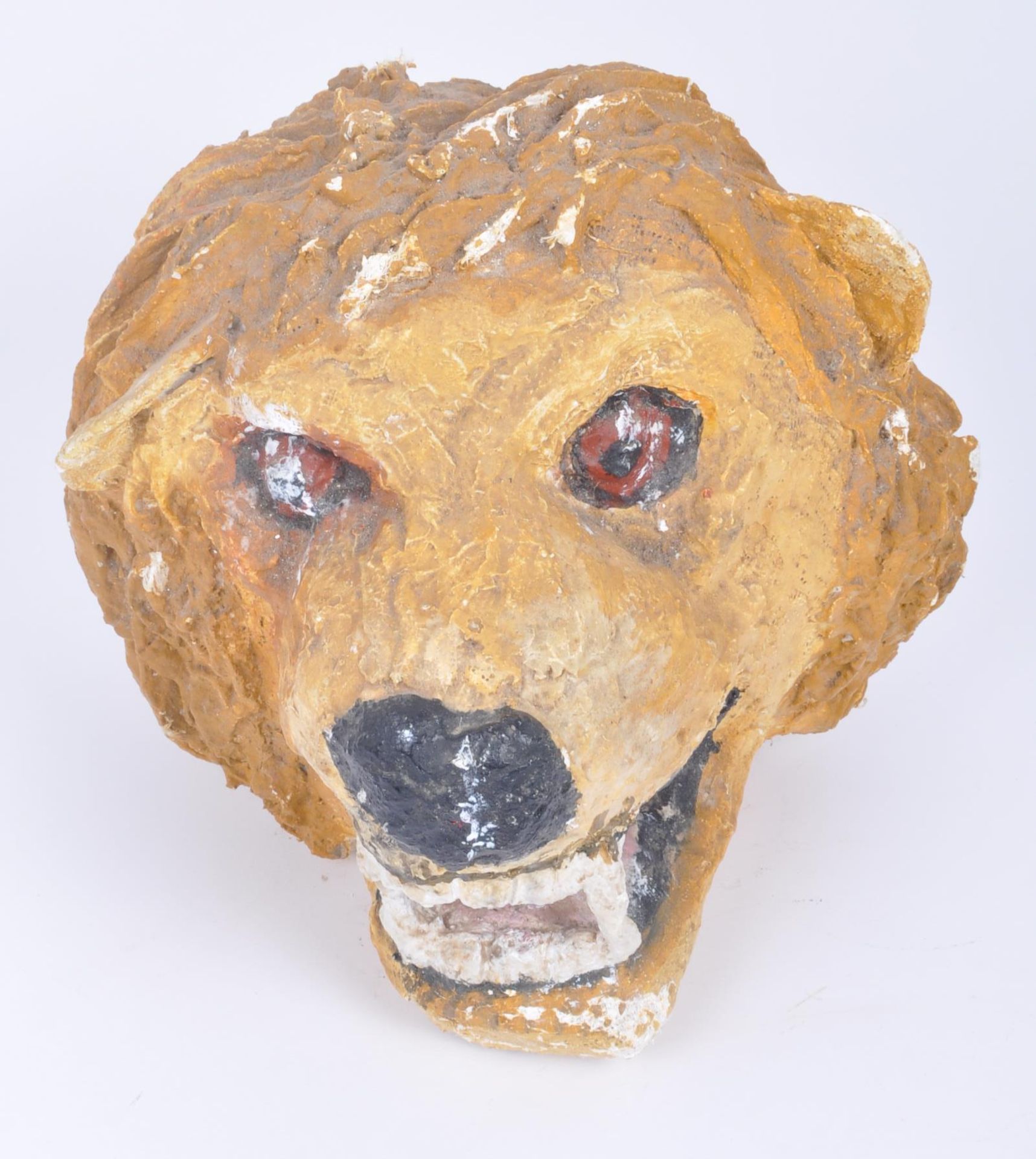 VINTAGE 20TH CENTURY PAPIER MACHE LION HEAD SCULPTURE - Bild 7 aus 10