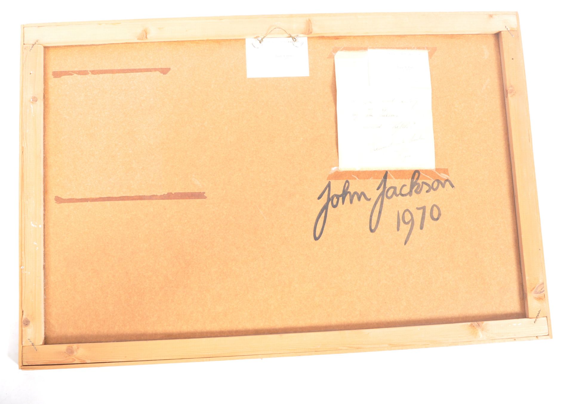 JOHN JACKSON (B.1938) - 1970s MIXED MEDIA ON BOARD PAINTING - Image 3 of 6