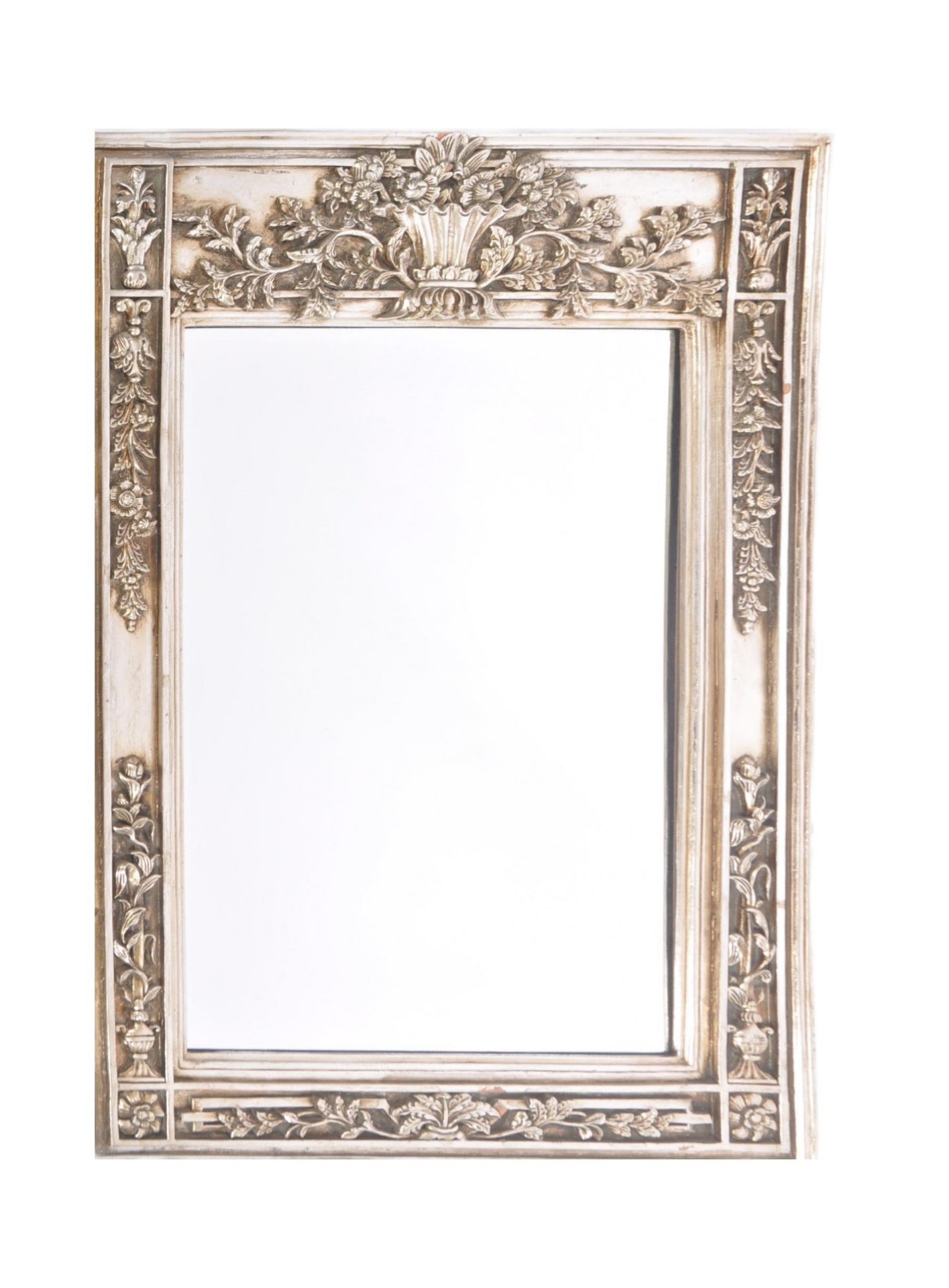 LARGE CONTEMPORARY SILVER FRAMED HANGING MIRROR