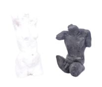 TWO CONTEMPORARY TWO TONE PLASTER SCULPTURES