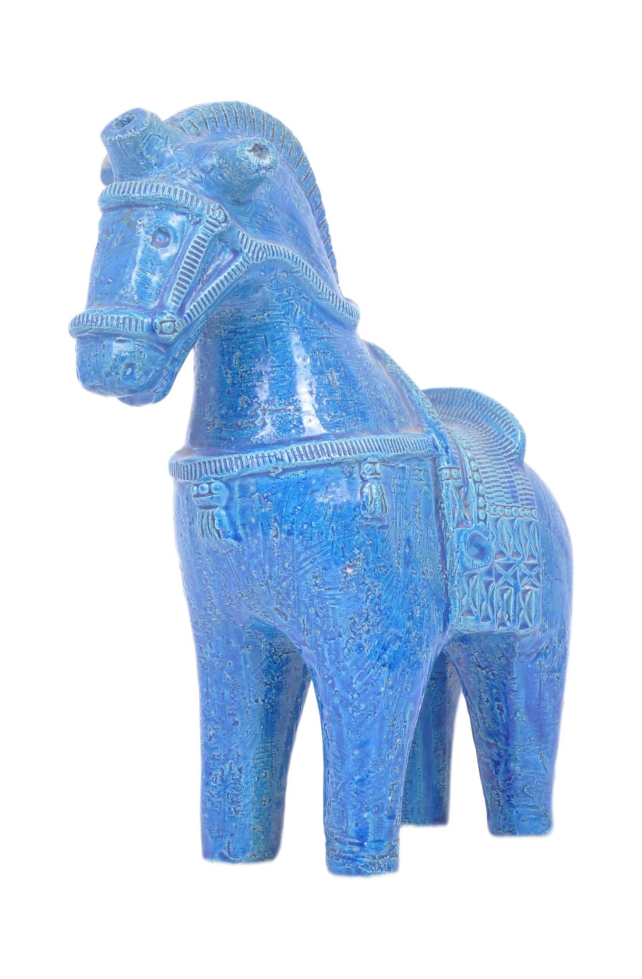 ALDO LONDI - BITOSSI - ITALIAN BLUE GLAZED ART POTTERY HORSE - Image 2 of 9