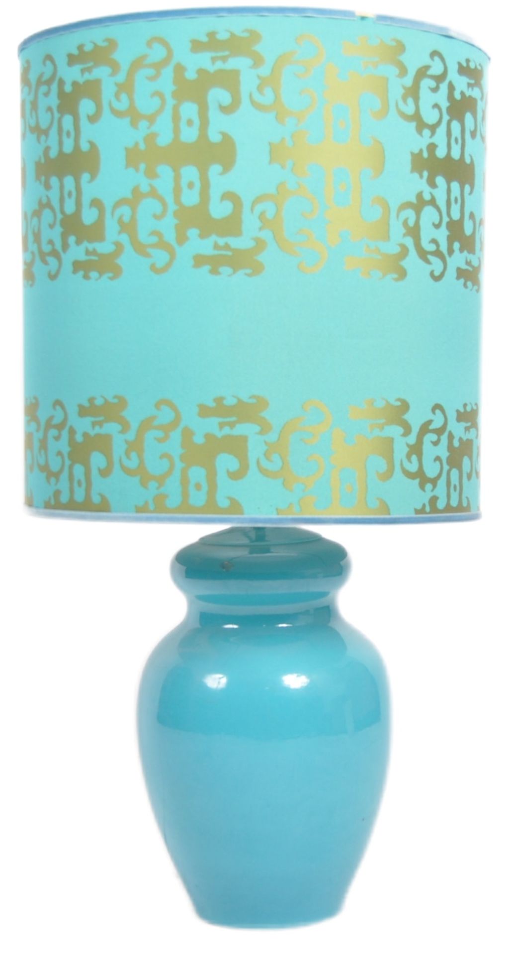 LARGE 20TH CENTURY BLUE GLAZED CERAMIC LAMP