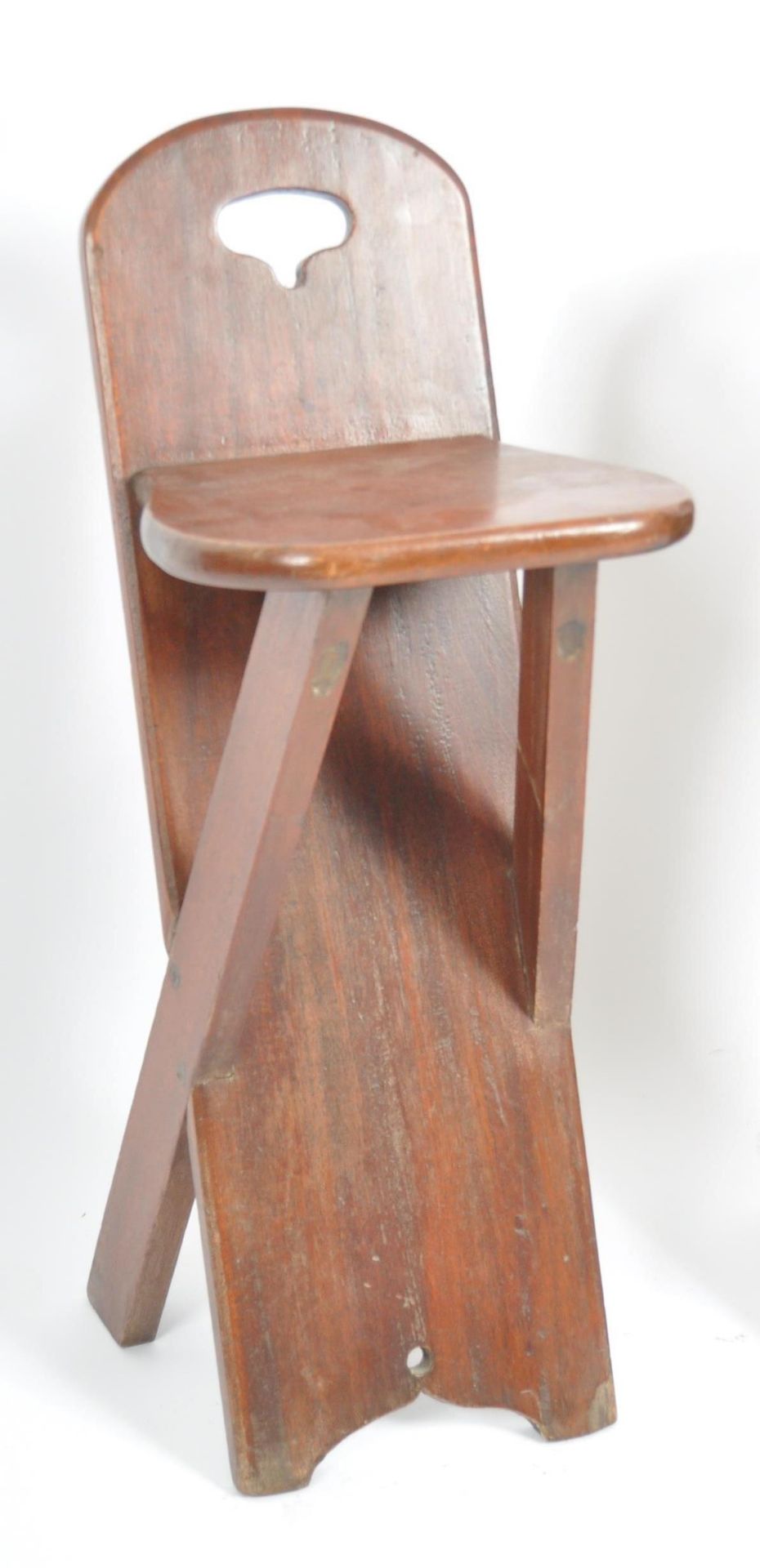 PAIR OF ARTS & CRAFTS MAHOGANY CARVED BENCH STOOL SEATS - Image 4 of 8