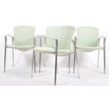 SET OF FOUR VINTAGE AVIATION STACKING ARMCHAIRS