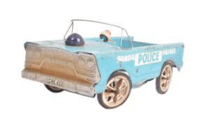 VINTAGE 20TH CENTURY TIN POLICE PATROL PEDAL CAR