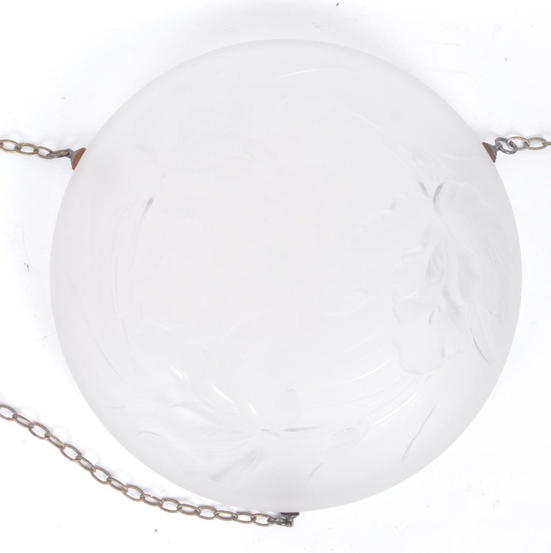 VINTAGE 20TH CENTURY FRENCH GLASS HANGING CEILING LIGHT - Image 2 of 9