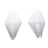 LATE 20th CENTURY - PAIR ART DECO INSPIRED GLASS WALL LIGHTS