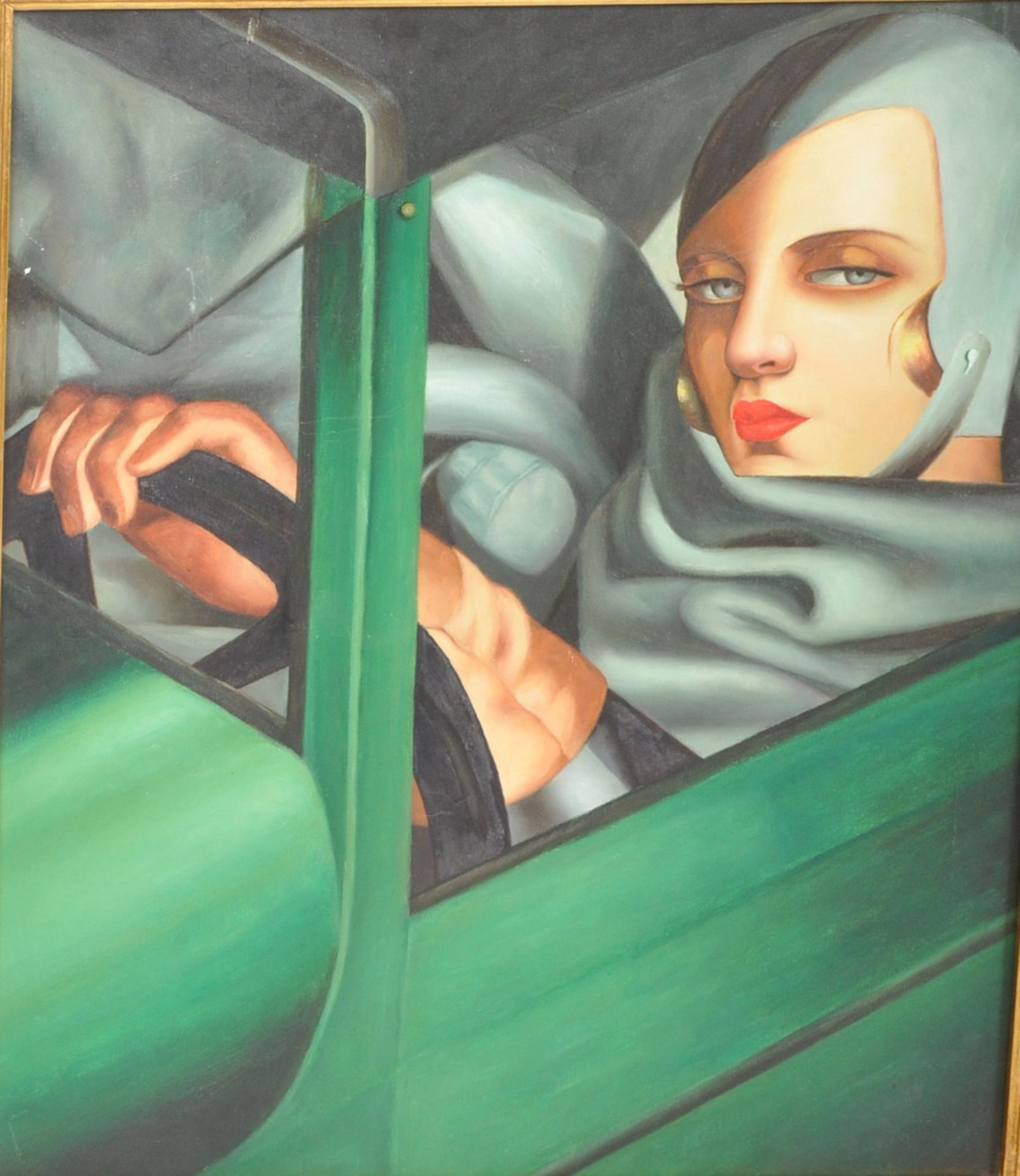 AFTER TAMARA DE LEMPICKA - TWO OIL ON CANVAS PAINTINGS - Bild 2 aus 4